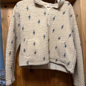 Cozy Cream and Blue Sherpa Jacket